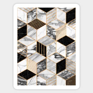 Marble Cubes 2 - Black and White Sticker